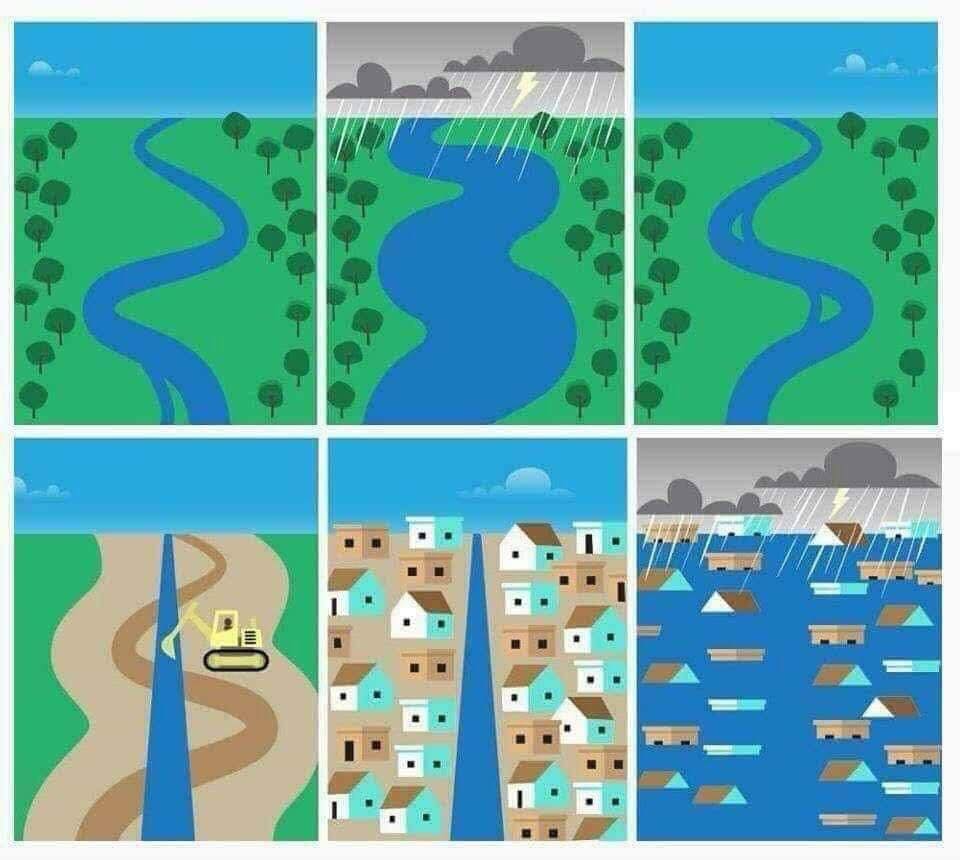 An infographic that portrays the danegrous effects of channel straightening.