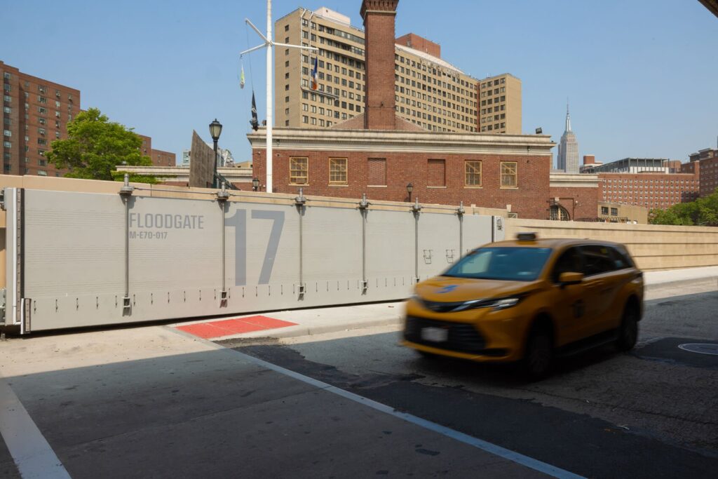 A new flood barrier as part of New York City’s East Side Coastal Resiliency (ESCR) project